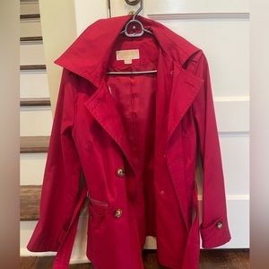 Hooded fuschia medium Michael kors trench rain jacket